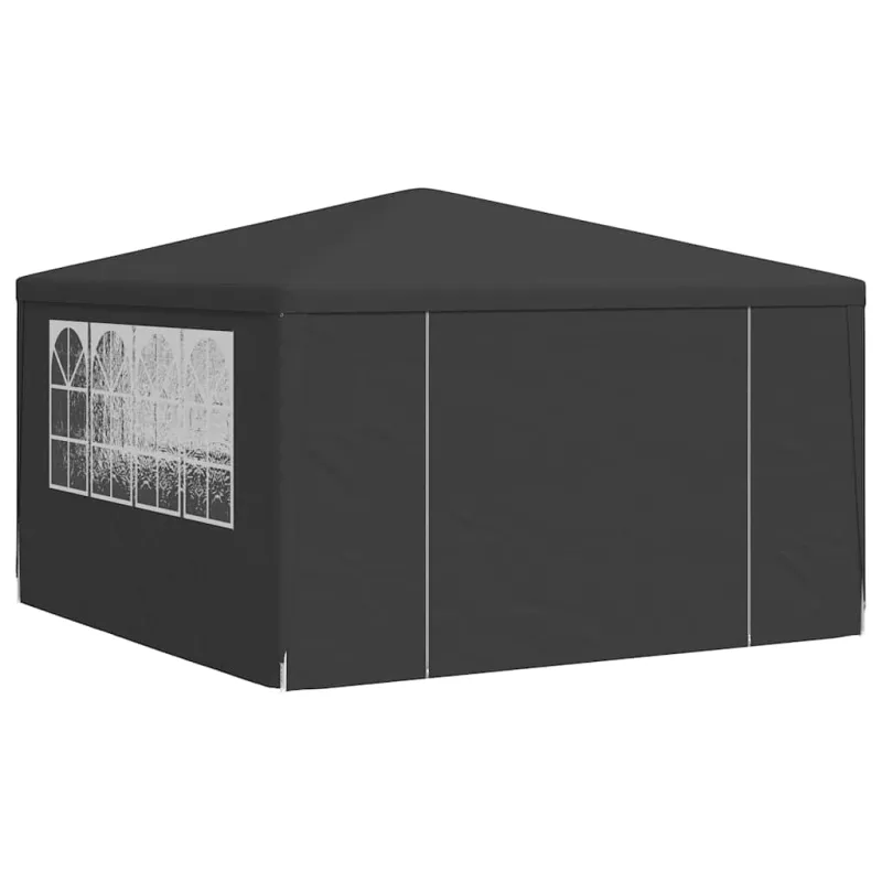 Proginė palapinė su šoninėmis sienomis, antracito, 4x4m, 90g/m²