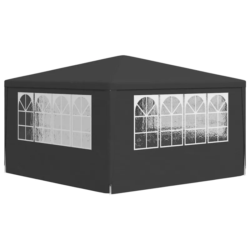 Proginė palapinė su šoninėmis sienomis, antracito, 4x4m, 90g/m²
