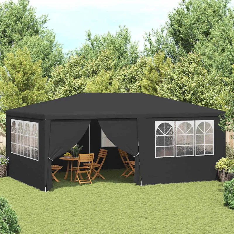 Proginė palapinė su šoninėmis sienomis, antracito, 4x6m, 90g/m²