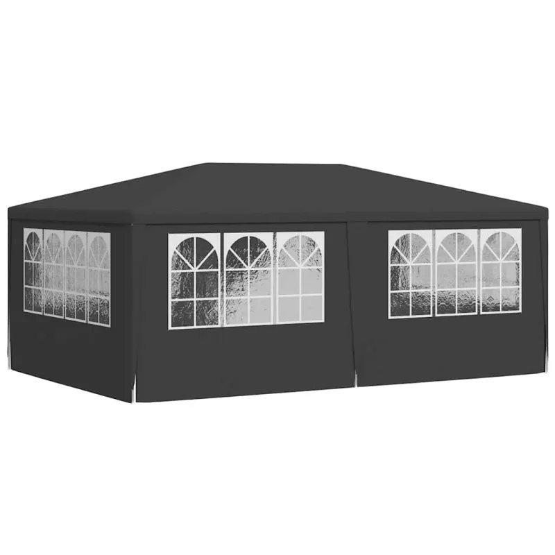 Proginė palapinė su šoninėmis sienomis, antracito, 4x6m, 90g/m²