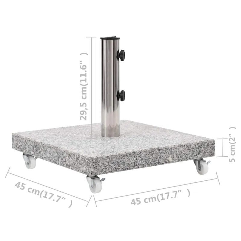 Skėčio pagrindas, pilkos spalvos, granitas, 30kg, kvadratinis