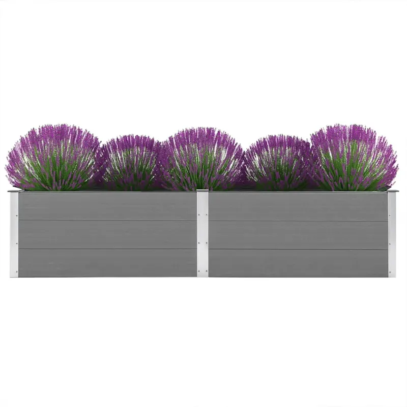Sodo lovelis, pilkas, 250x50x54cm, WPC, aukštas