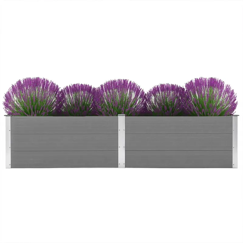 Sodo lovelis, pilkas, 250x100x54cm, WPC, aukštas