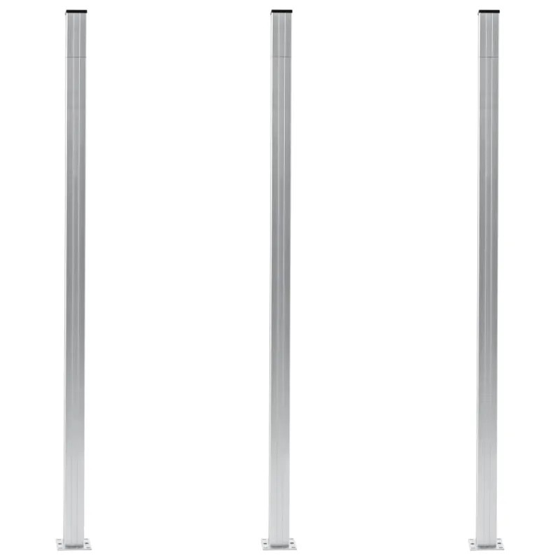 Tvoros stulpai, 3vnt., aliuminis, 185cm