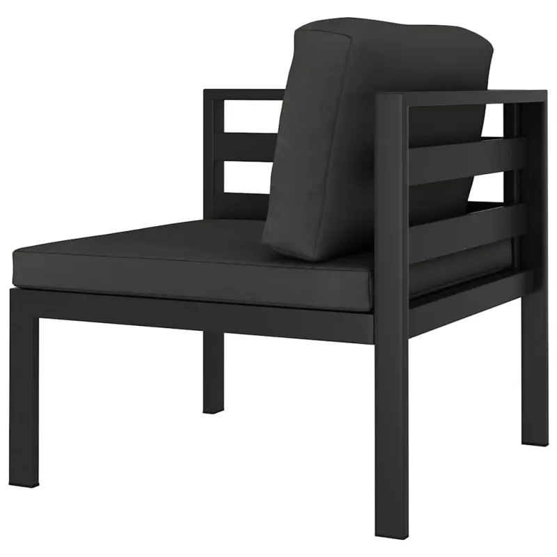 Modulinė kampinė sofa su pagalvėmis, antracito, aliuminis