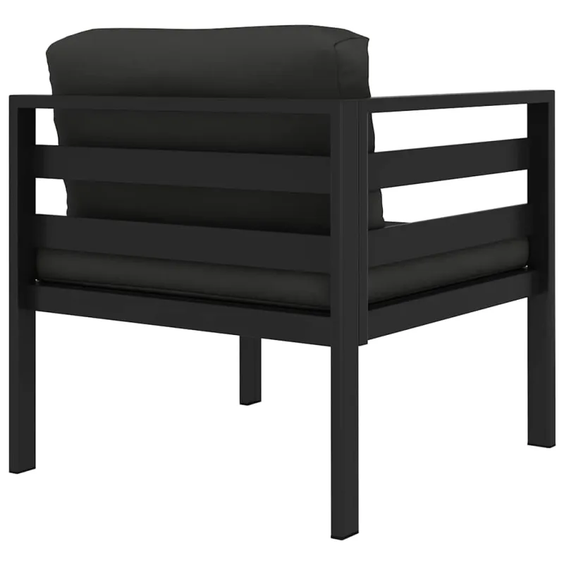 Modulinė kampinė sofa su pagalvėmis, antracito, aliuminis
