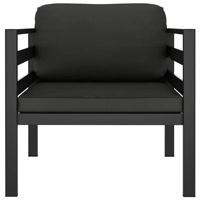 Vienvietė sofa su pagalvėlėmis, antracito spalvos, aliuminis