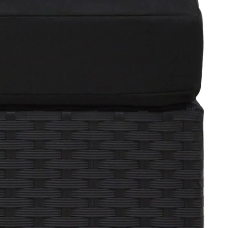 Modulinė kampinė sofa, juodos spalvos, poliratanas