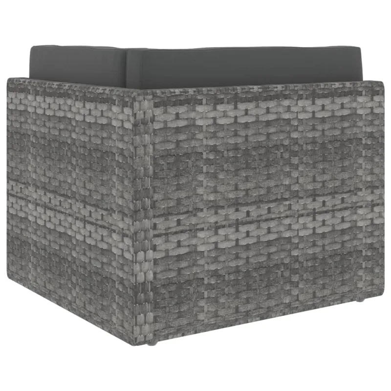 Modulinė kampinė sofa, pilkos spalvos, poliratanas
