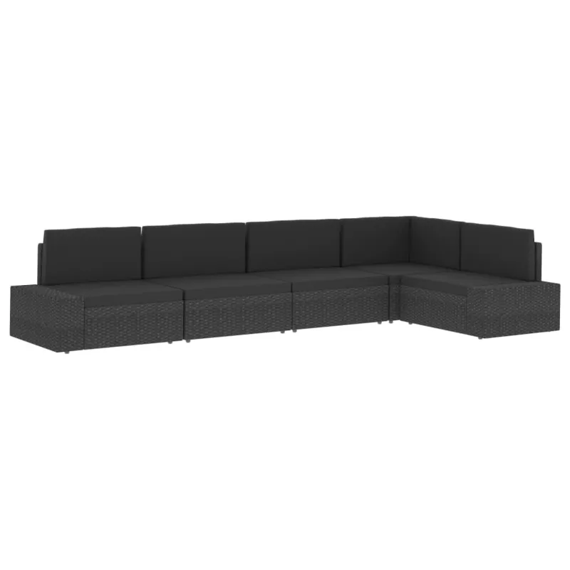 Modulinė kampinė sofa, pilkos spalvos, poliratanas