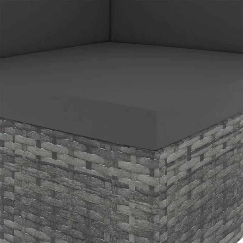 Modulinė dvivietė sofa, pilkos spalvos, poliratanas