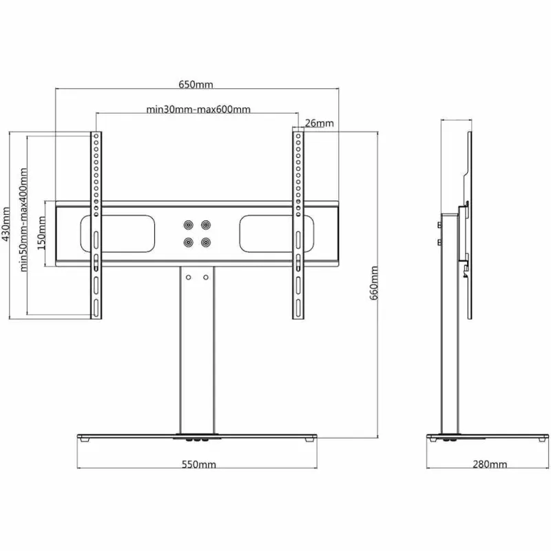 Pastatomas televizoriaus laikiklis 37-55 colių ekranui, 40kg