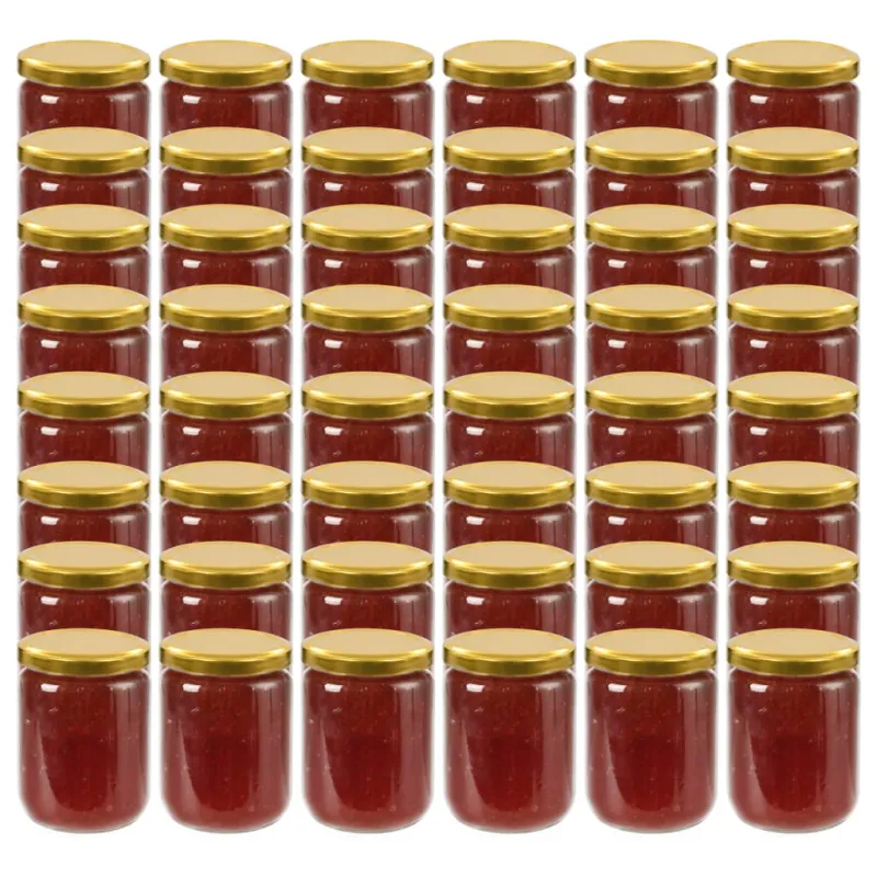 Stikl. stiklainiai uogienei su auks. sp. dangt., 48vnt., 230ml
