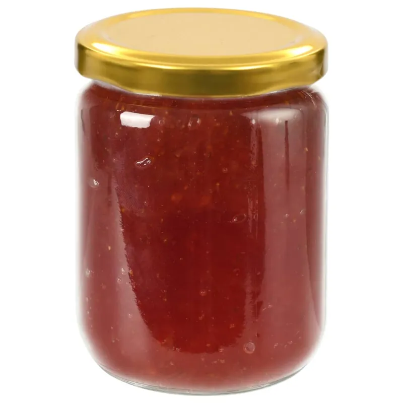 Stikl. stiklainiai uogienei su auks. sp. dangt., 48vnt., 230ml