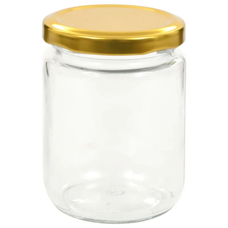 Stikl. stiklainiai uogienei su auks. sp. dangt., 48vnt., 230ml
