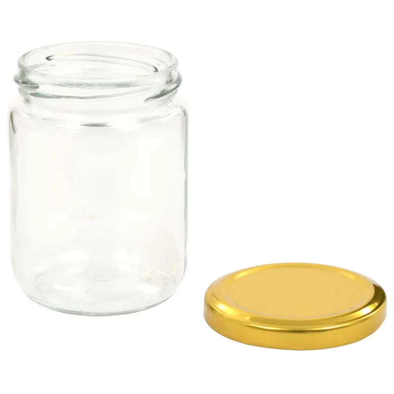 Stikl. stiklainiai uogienei su auks. sp. dangt., 48vnt., 230ml