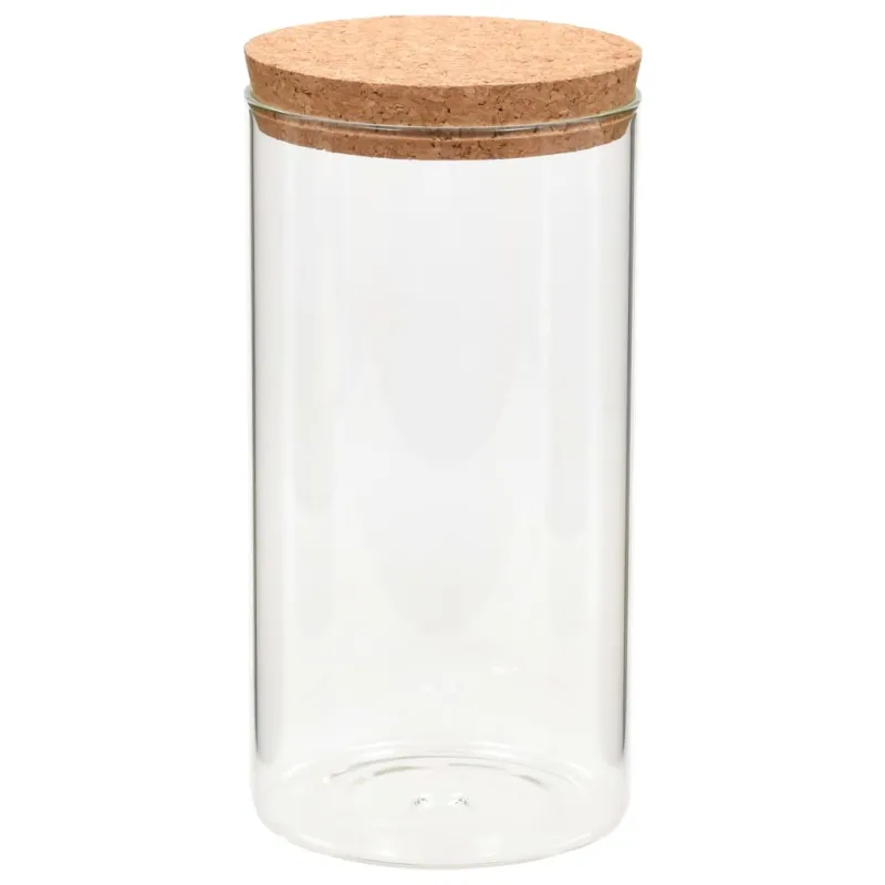 Stikliniai indai su kamštiniais dangteliais, 6vnt., 1100ml