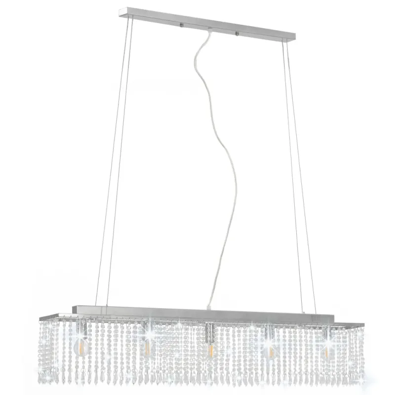 Lubinis šviestuvas su krišt. karoliukais, sid. sp., 104cm, E14