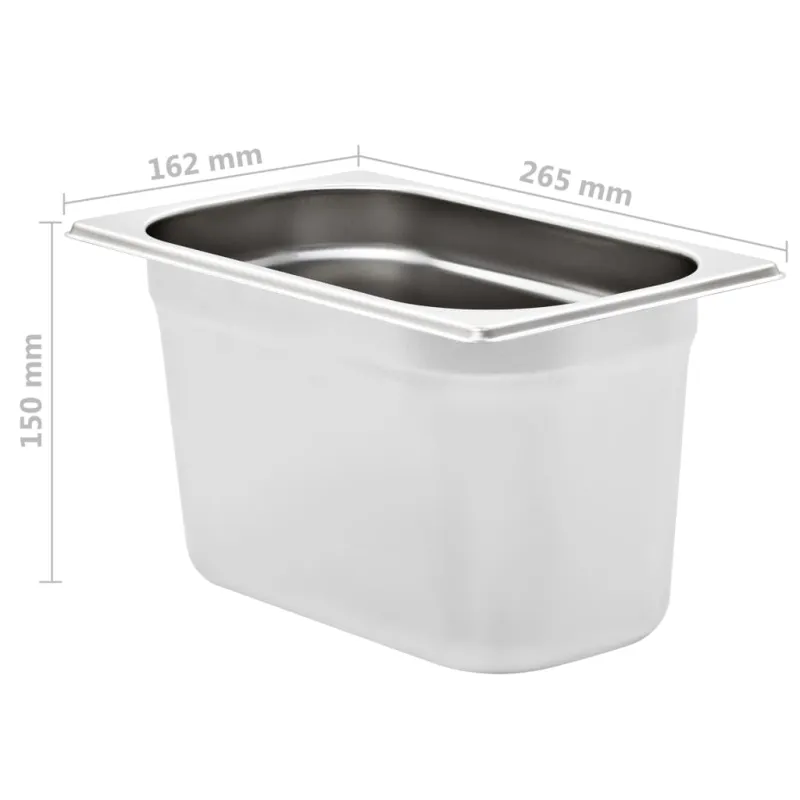Gastronorm indai, 4 vnt., nerūdijantis plienas
