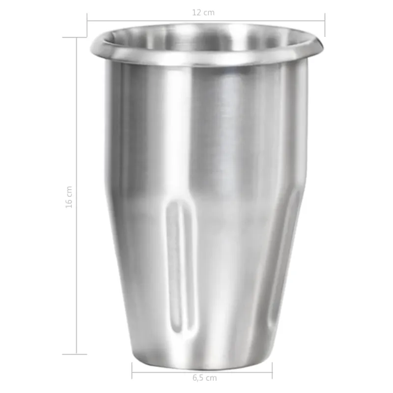 Dvigubas pieno kokteilių plaktuvas su puodeliais, plienas, 2l