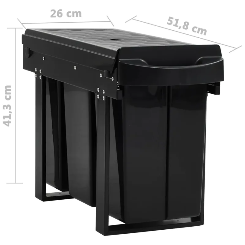 Ištraukiama virtuvės spintelės šiukšliadėžė, 36l, soft-close
