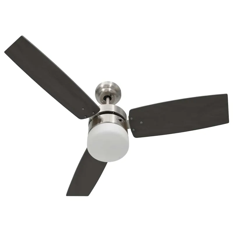 Lubinis ventiliatorius su apšvietimu ir pulteliu, rudas, 108cm