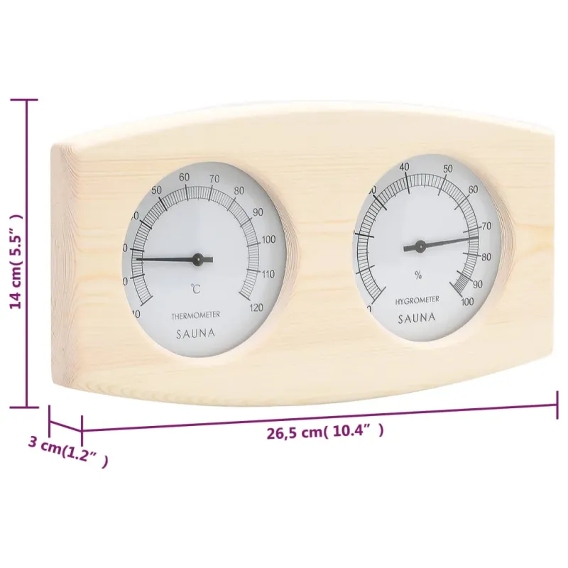 2-1 Pirties higrometro ir smėlio laikrodžio rinkinys, pušis