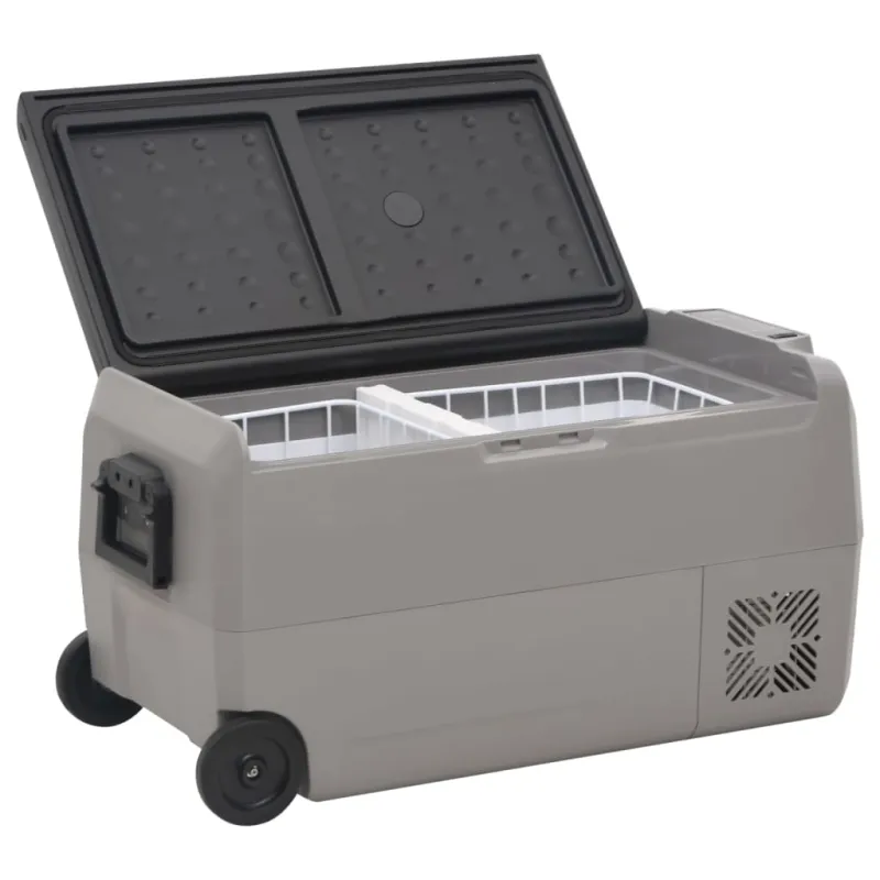 Šaltdėžė su ratukais ir rankena, juoda ir pilka, 36l, PP ir PE