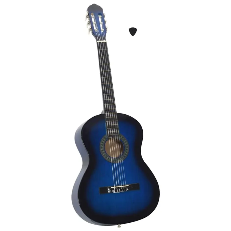 Klasikinė gitara pradedantiesiems, mėlyna, 4/4 39", liepa
