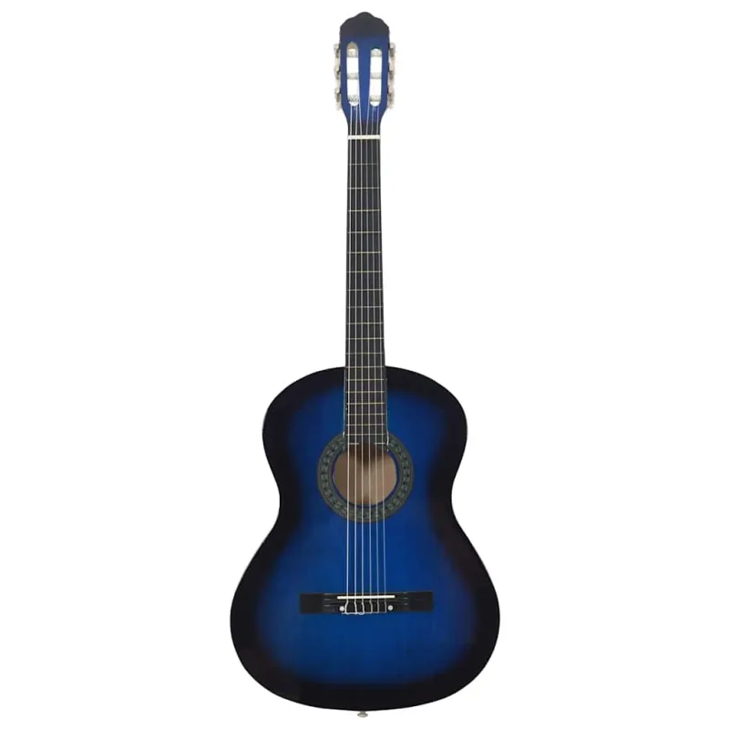 Klasikinė gitara pradedantiesiems, mėlyna, 4/4 39", liepa
