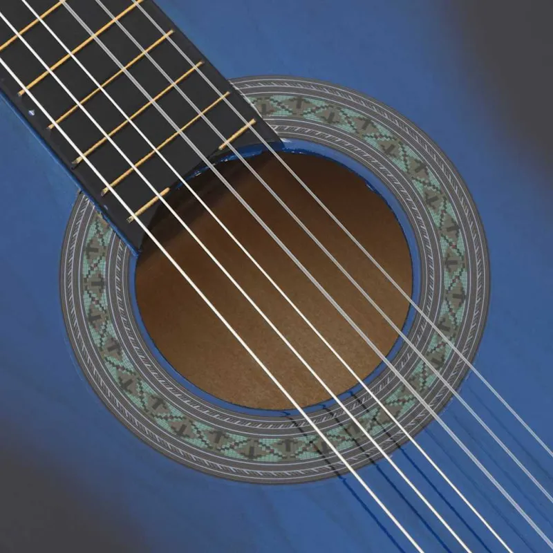 Klasikinė gitara pradedantiesiems, mėlyna, 4/4 39", liepa