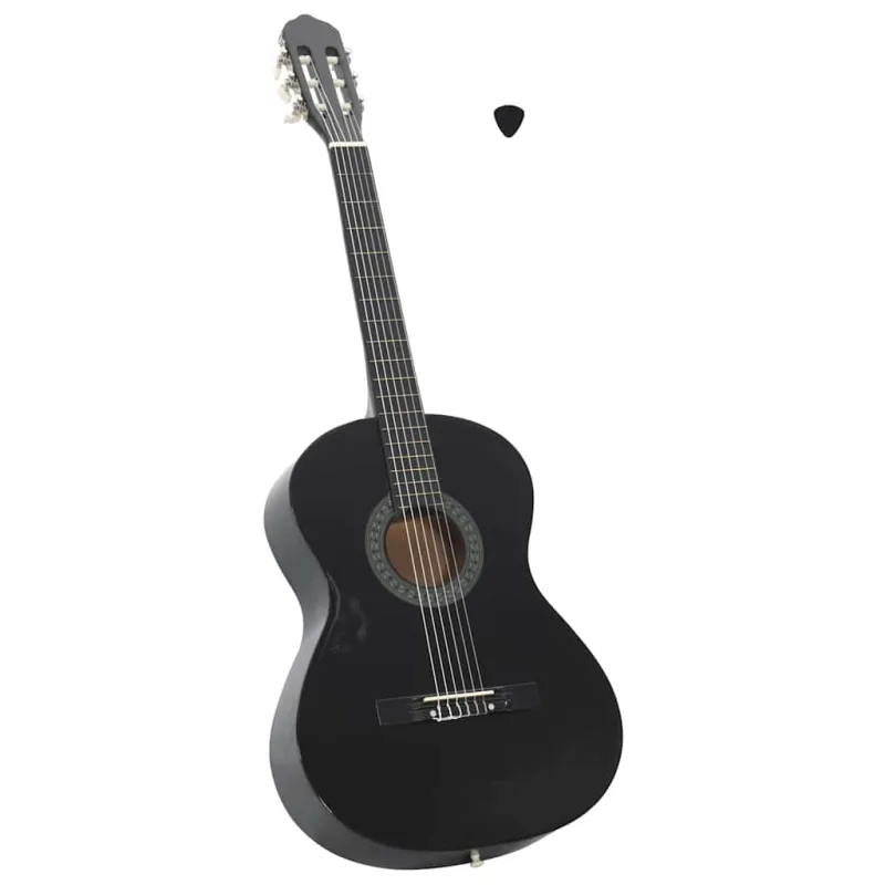 Klasikinė gitara pradedantiesiems, juoda, 4/4 39", liepa