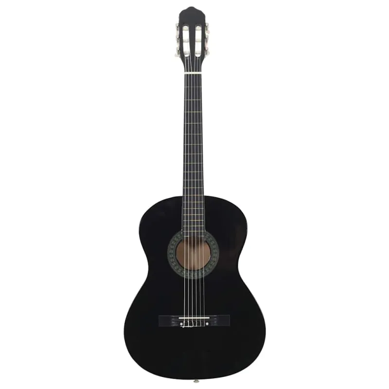 Klasikinė gitara pradedantiesiems, juoda, 4/4 39", liepa