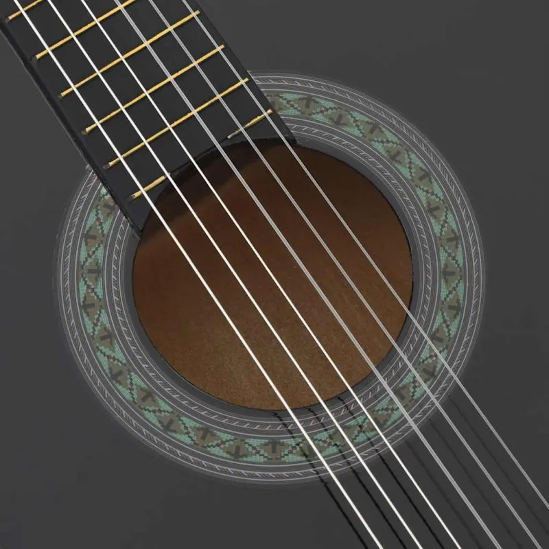 Klasikinė gitara pradedantiesiems, juoda, 4/4 39", liepa
