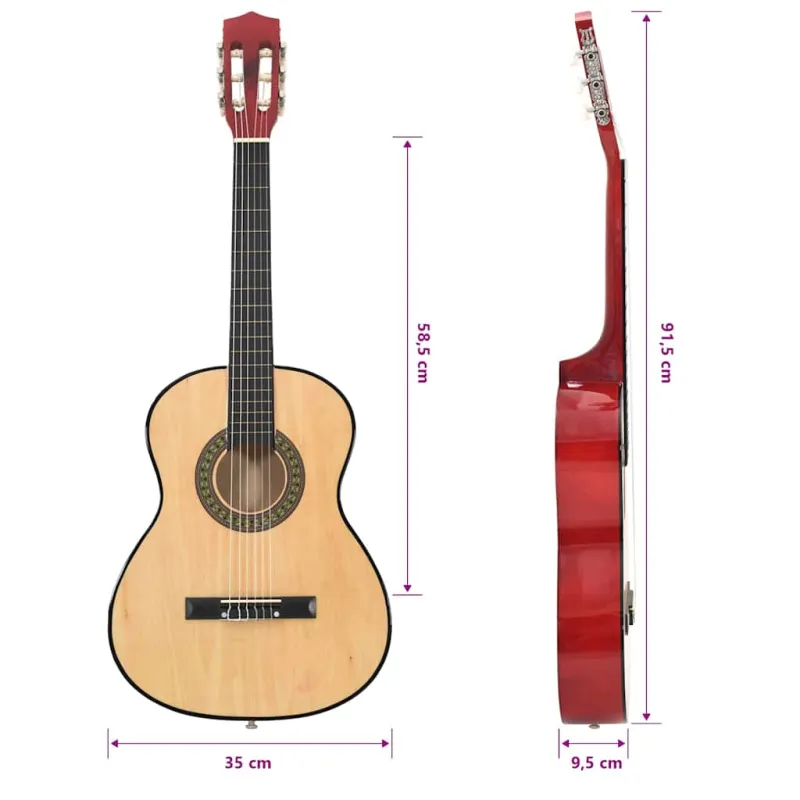 Klasikinė gitara pradedantiesiems, 3/4 36", amerikinė liepa