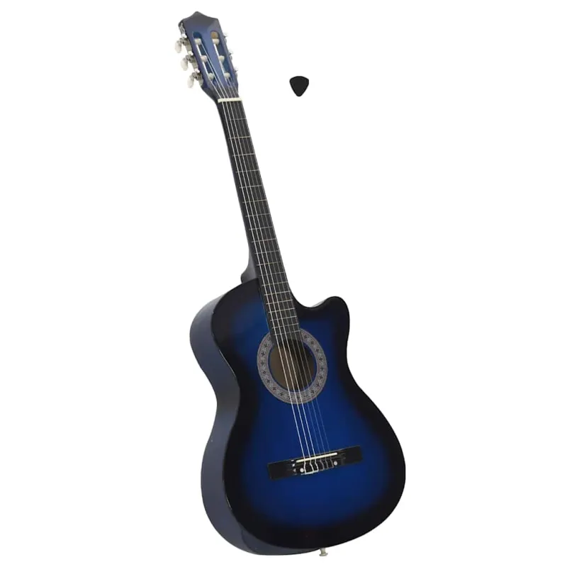 Klasikinė gitara, šešėliuotos mėlynos spalvos, 38", 6 stygos