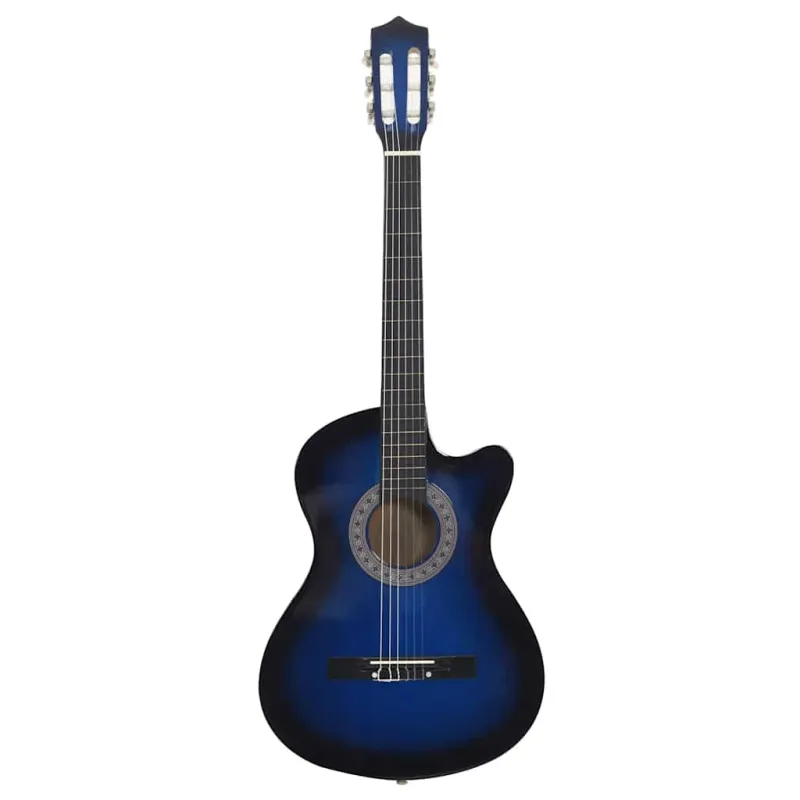 Klasikinė gitara, šešėliuotos mėlynos spalvos, 38", 6 stygos
