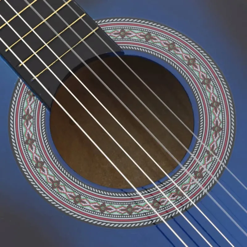 Klasikinė gitara, šešėliuotos mėlynos spalvos, 38", 6 stygos