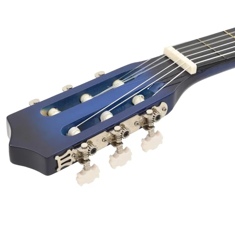 Klasikinės gitaros rinkinys, 12 dalių, mėlynas, 38", 6 stygos