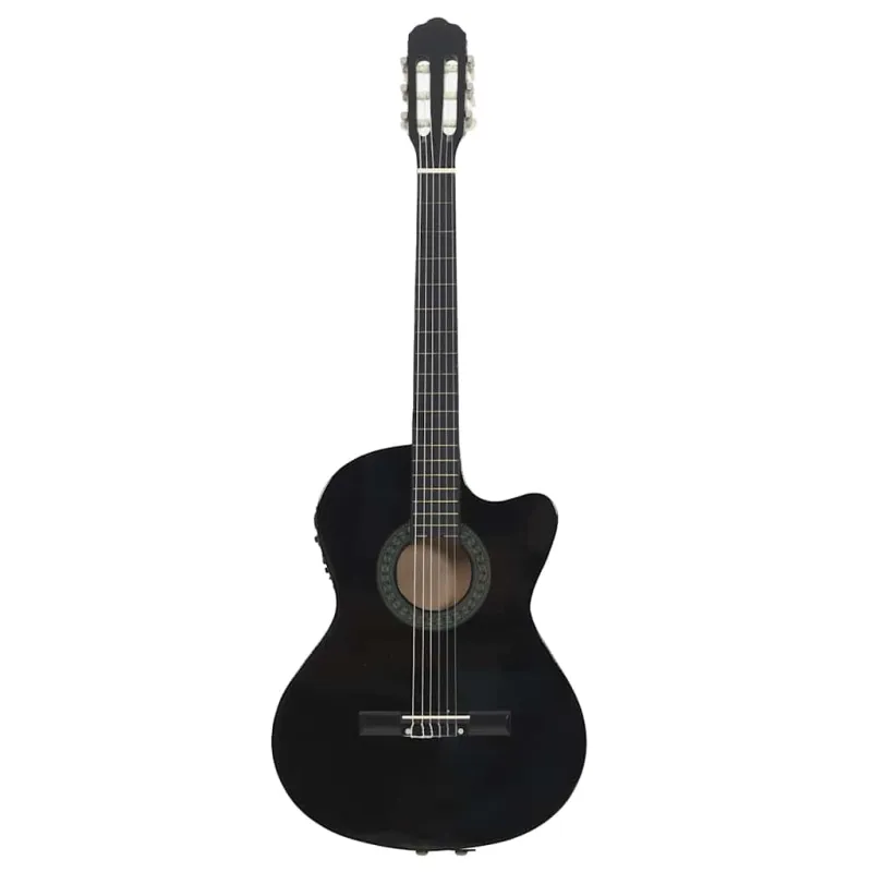 Klasikinė gitara su ekvalaizeriu, juodos spalvos, 6 stygos