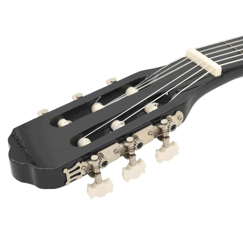 Gitaros rinkinys su ekvalaizeriu, 12 dalių, juodas, 6 stygos