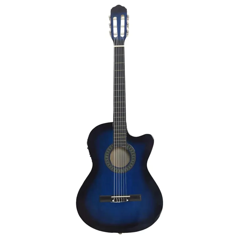 Klasikinė gitara su ekvalaizeriu, mėlynos spalvos, 6 stygos