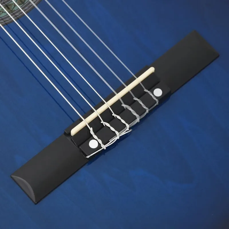 Klasikinė gitara su ekvalaizeriu, mėlynos spalvos, 6 stygos