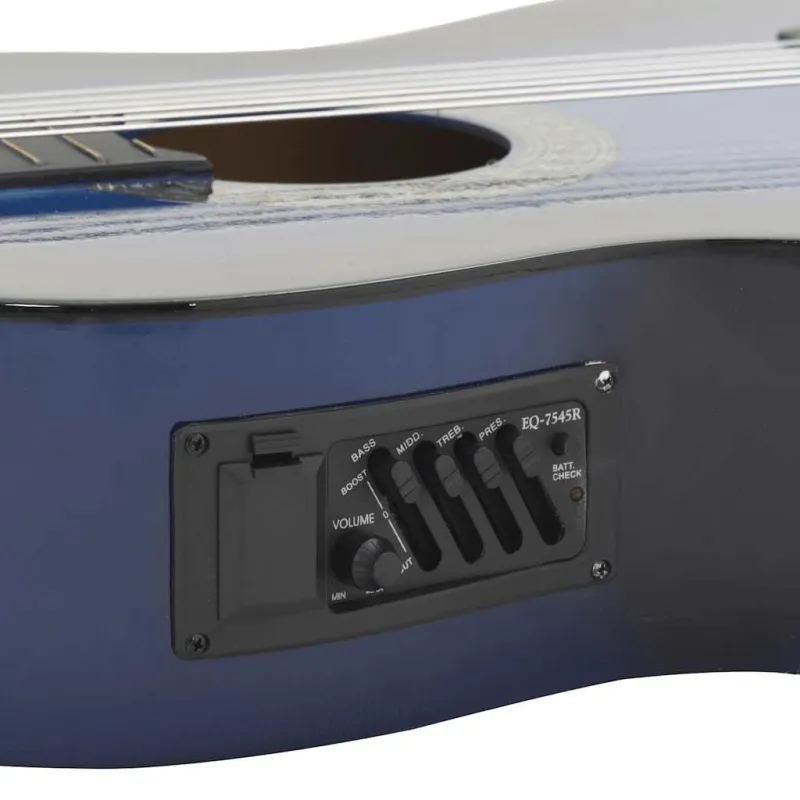 Klasikinė gitara su ekvalaizeriu, mėlynos spalvos, 6 stygos