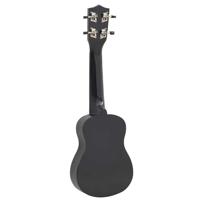 Soprano ukulėlės rinkinys su dėklu vaikams, juoda, 21"