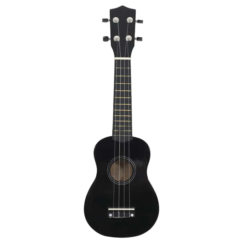 Soprano ukulėlės rinkinys su dėklu vaikams, juoda, 23"