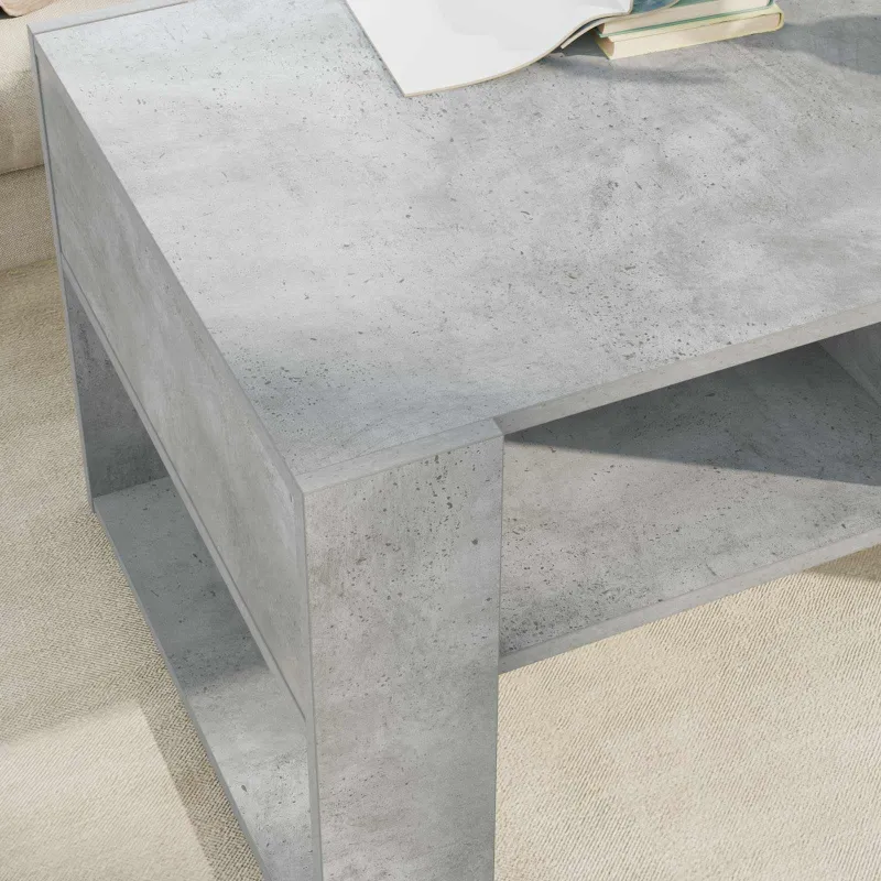 Kavos staliukas Betono pilka 92 x 53 x 45 cm Apdirbta mediena