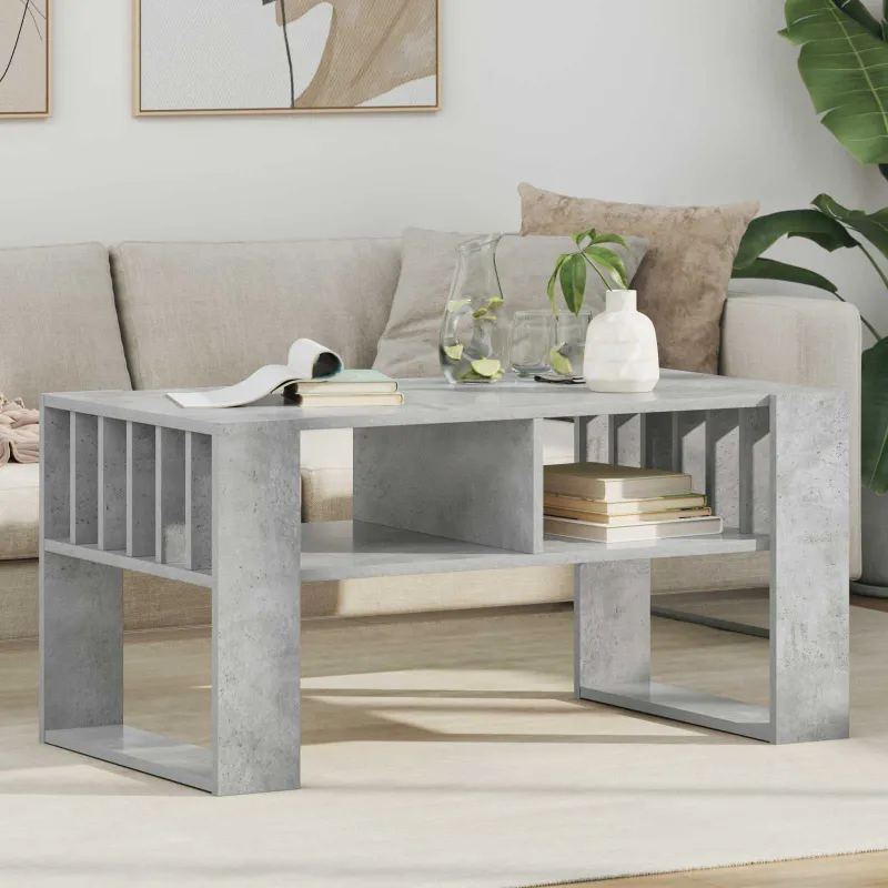 Kavos staliukas Betono pilka 92 x 49,5 x 45 cm Apdirbta mediena