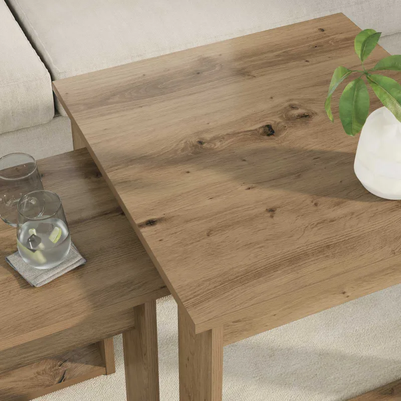 Kavos staliuko komplektas 2 pcs Amatininkų ąžuolas