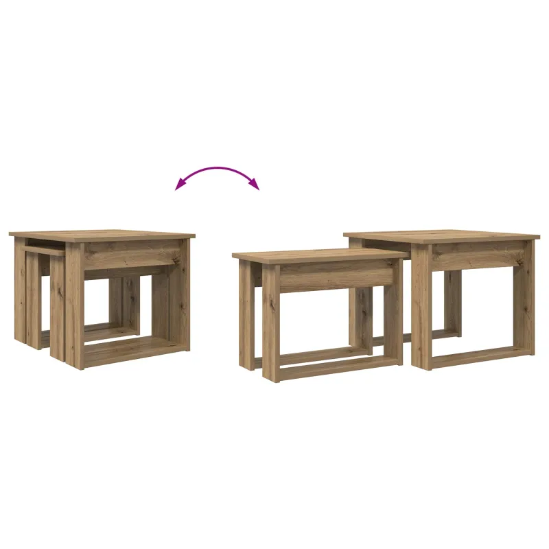 Kavos staliuko komplektas 2 pcs Amatininkų ąžuolas